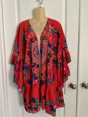 Umgee Plus Floral Kimono Cardigan 1X/2X